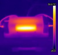 Laser overheating thermal image